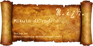 Mikula Árpád névjegykártya