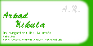 arpad mikula business card